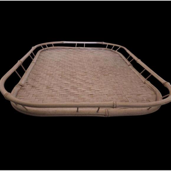 Large Vintage Bamboo Rattan Serving Tray in Good used Condition - Picture 1 of 3